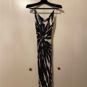 Black and White Tie-Dye Women's Dress